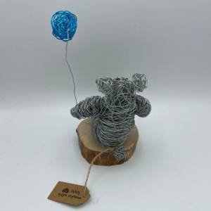 Teddybär mit Luftballon aus Draht Bild 6