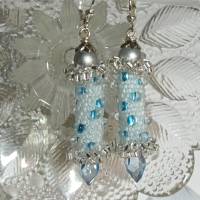Ohrringe blau pastell Glasperlen an Silber handgemacht türkis Bild 7