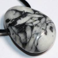 Pinolith | Halskette mit Band oder Silber 925 --- Stein-Größe: 28 x 18 mm Bild 5