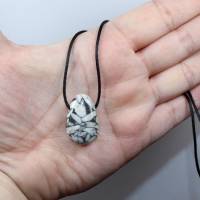 Pinolith | Halskette mit Band oder Silber 925 --- Stein-Größe: 28 x 18 mm Bild 8