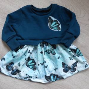 Girly Sweater/Mädchenshirt/Sweatshirt/Bio-Stoffe/mit Schößchen/Schmetterlinge/Pullover Bild 4