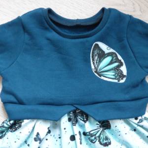 Girly Sweater/Mädchenshirt/Sweatshirt/Bio-Stoffe/mit Schößchen/Schmetterlinge/Pullover Bild 5