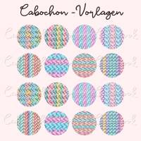 Cabochon Vorlagen - Strick Wolle Muster Pattern - 10 mm, 12 mm, 14 mm und 25 mm Bild 3