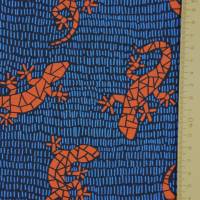 ♕ French Terry Lizzard mit Geckos Braun Blau Bonita Käselotti Modal 50 x 150 cm ♕ Bild 10
