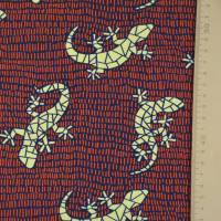 ♕ French Terry Lizzard mit Geckos Braun Blau Bonita Käselotti Modal 50 x 150 cm ♕ Bild 5