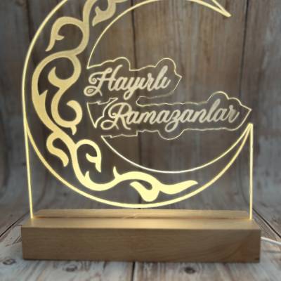 Beleuchtetes Schild, Hayirli Ramazanlar, Ramadan Dekoration, Nachtlicht, beleuchtetes Acrylglas