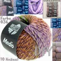 10 Knäuel Wolle in OVP 500 Gramm Medio von Lana Grossa in traumhaft schönen Farbverläufen Farbe 036 Partie 2755 Bild 1