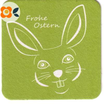10 Bierdeckel Frohe Ostern, Untersetzer für Getränke mit Osterhasen