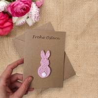Einzigartige Osterkarte, Karte mit handgemachtem Hasen, Glückwunschkarte für Kinder mit persönlichem Text Bild 4