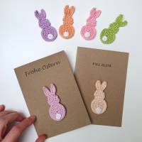 Einzigartige Osterkarte, Karte mit handgemachtem Hasen, Glückwunschkarte für Kinder mit persönlichem Text Bild 8