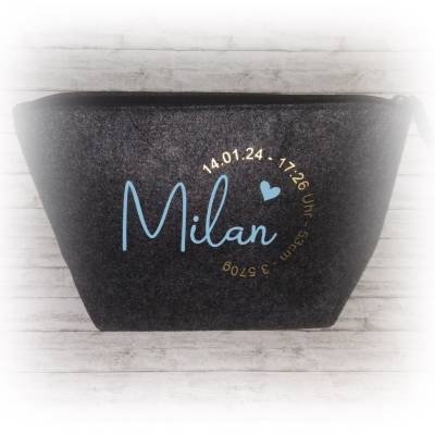 Personalisierte Tasche mit den Daten des Babys / Kindes, Windeltasche, Kulturbeutel Baby Kind, Geschenk zur Geburt