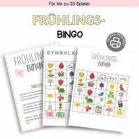Bingo für den Frühling Druckvorlage - Frühlingsbingo zum Selberdrucken - Lotto zum Ausdrucken - Digitaler Download Bild 1