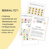 Bingo für den Frühling Druckvorlage - Frühlingsbingo zum Selberdrucken - Lotto zum Ausdrucken - Digitaler Download Bild 2