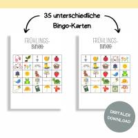 Bingo für den Frühling Druckvorlage - Frühlingsbingo zum Selberdrucken - Lotto zum Ausdrucken - Digitaler Download Bild 3