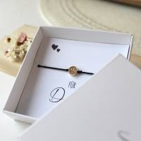 Geschenkset 18 Karat vergoldete Smiley-Perle | Smiley Armband mit Karte  - Für Dich - und hübscher Geschenkbox Bild 3