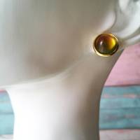 Ohrringe Ohrstecker Edelstahl mit einem Regenbogen Glascabochon Geschenk für Sie Bild 4