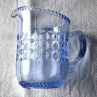 altes Milchkännchen aus Pressglas blau Vintage/ C Bild 2