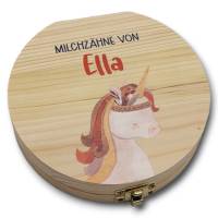 Milchzahndose personalisiert "Boho Einhorn"/ Milchzahnbox aus Holz Bild 1