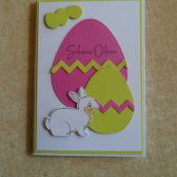 Osterkarte  Ostern Grusskarte Osterhase Hase Eier Bild 1