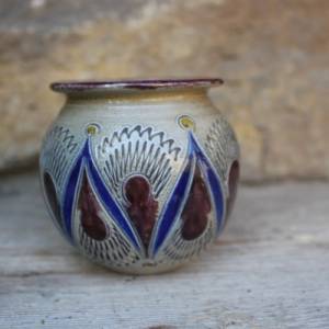kleine Kugelvase Vase Westerwälder Steinzeug Salzglasur Vintage 70er 80er Jahre Bild 1