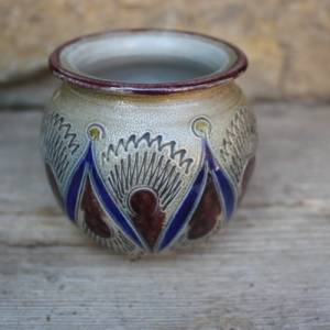 kleine Kugelvase Vase Westerwälder Steinzeug Salzglasur Vintage 70er 80er Jahre Bild 2