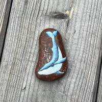 Bemalter Stein Blauwal, ,Blauwal Stein-Kunst, Steinbild Blauwal, Bild auf Stein, Blue Whale Bild 5