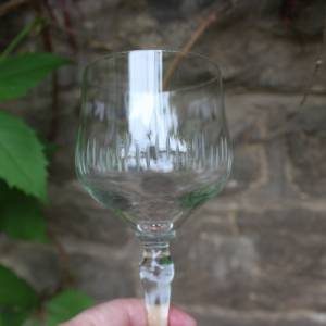 5 Weingläser Kristallglas geschliffene Streifen Gläser 60er 70er Jahre  DDR GDR Bild 5