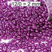 Rocailles - Perlen - metallic lila - ca. 2mm - Glas Bild 1