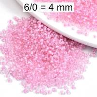 Rocailles - Perlen - inside color rosa - ca. 4mm - Glas Bild 1