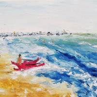 Salvataggio - Am Meer - Originalgemälde in Öl auf Leinwand Keilrahmen, 70 x 50 cm Bild 1
