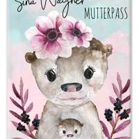 Mutterpasshülle Otter Baby mit Namen personalisiert, Geschenk Mutterschaft Schwangerschaft Bild 2