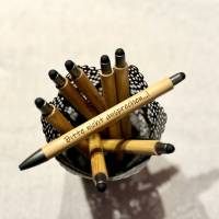 Bitte nicht ansprechen - Kuli mit Spruch, lustiger Kugelschreiber mit Gravur, Bambus - originelle Geschenkidee Bild 1