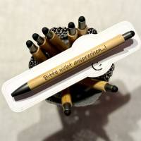 Bitte nicht ansprechen - Kuli mit Spruch, lustiger Kugelschreiber mit Gravur, Bambus - originelle Geschenkidee Bild 2