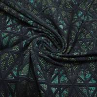 Stoff Baumwolle French Terry Sweatshirtstoff geometrische Muster schwarz petrol bunt Kleiderstoff Kinderstoff Bild 4