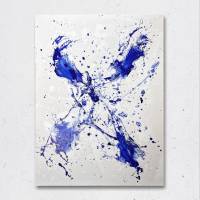 Abstraktes Gemälde Shape of Water #2 - Originale Acryl Kunst - 60x80cm - Wanddekor - Interieur - blau, weiß Bild 3