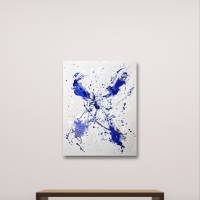 Abstraktes Gemälde Shape of Water #2 - Originale Acryl Kunst - 60x80cm - Wanddekor - Interieur - blau, weiß Bild 4