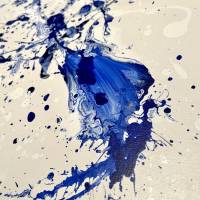 Abstraktes Gemälde Shape of Water #2 - Originale Acryl Kunst - 60x80cm - Wanddekor - Interieur - blau, weiß Bild 7