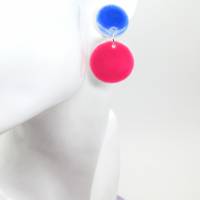 Polymer Ton runde Ohrringe mit Keramik Effekt, leichte Ohrringe, glänzende  Ohrringe, Ohrstecker, Geschenk für Frau Bild 4