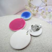 Polymer Ton runde Ohrringe mit Keramik Effekt, leichte Ohrringe, glänzende  Ohrringe, Ohrstecker, Geschenk für Frau Bild 6