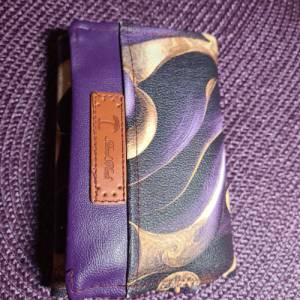 Geldbörse Geldbeutel Brieftasche mit Kleingeldfach ausgefallen lila-gold Bild 5