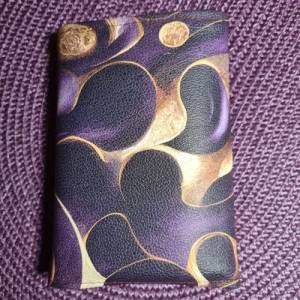 Geldbörse Geldbeutel Brieftasche mit Kleingeldfach ausgefallen lila-gold Bild 6