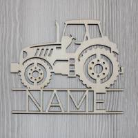 Individuelles Kindertürschild "Traktor" - für das Kinderzimmer, Tür, Namensschild, Türschild - aus Holz, u Bild 2
