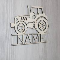 Individuelles Kindertürschild "Traktor" - für das Kinderzimmer, Tür, Namensschild, Türschild - aus Holz, u Bild 4
