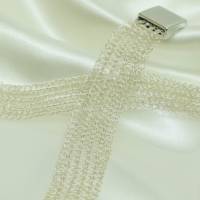 edle Knoten-Colliers gehäkelt aus Draht mit mittig eingearbeitetem Knoten und kleinen Perlen, mit Magnetverschluss Bild 5