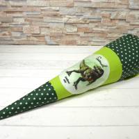 Schultüte aus Stoff grün mit Name Dino Zuckertüte 70cm oder 85cm Bild 1
