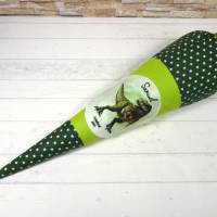 Schultüte aus Stoff grün mit Name Dino Zuckertüte 70cm oder 85cm Bild 3