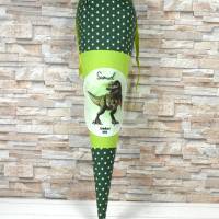 Schultüte aus Stoff grün mit Name Dino Zuckertüte 70cm oder 85cm Bild 4