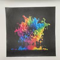 Kunstleder Panel, 30x30 cm, Colorsplash Flower Bild 2