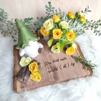 Süße Wichtel Tischdeko mit Spruch Frühlingshaft 20x20cm Bild 4