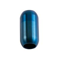 Edelstahl Magnetverschluss Blau 19x10mm (ID 6mm) gebürstet für rundes Leder und Bänder Bild 3